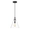 Z-Lite Harper 1 Light Pendant, Matte Black & Clear 3034P11-MB - alternate 1